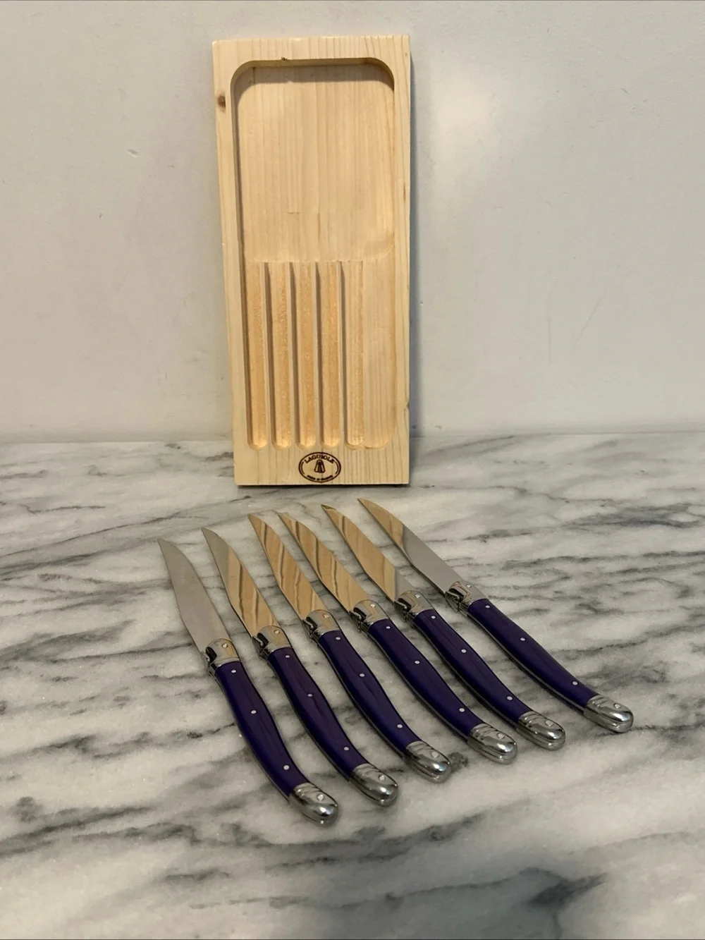 Laguiole Purple Handle 6-Piece Steak Knife Set